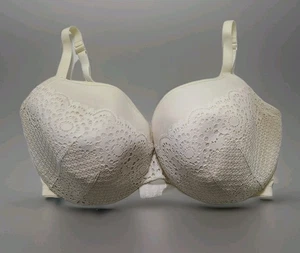 Lane Bryant Ivory Cacique Bra Size 44H Lightly Lined Full Coverage Wireless Lace - Picture 1 of 9