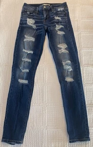 Daytrip Lynx Skinny Jeans Womens Blue Denim Cotton Blend Low Rise Zip Fly Sz 25R - Picture 1 of 6