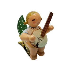 Christbaumengel - Engel mit Banjo auf Klemme blond 650/90/59 Wendt & Kühn - Picture 1 of 2