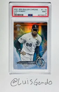 Topps 2021 cromo Ben Baller refractor oro helado Luis Robert SSP/10 PSA 9 - Imagen 1 de 2