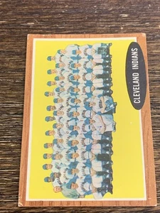 1962 TOPPS CLEVELAND INDIANS CARTA SQUADRA #537 ALTA SERIE VG-EX+ O MIGLIORE - Foto 1 di 2