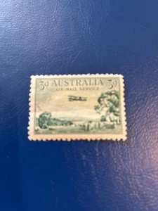 Vintage 1929 Australian Air Mail Services 3d Stamp MH - Bild 1 von 2