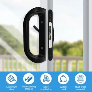 Sliding Patio Door Handle Set with Key Mortise Lock Aluminum Alloy Sliding qiATS - Picture 1 of 11
