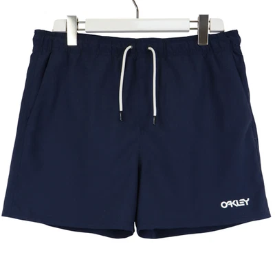 Oakley Regular Fit Pantalones Cortos Hombre Mediano Elástico Cintura Logo Azul - Imagen 1 de 4