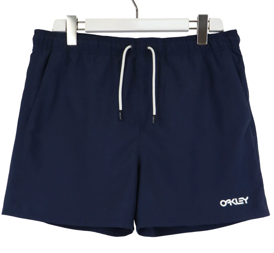 Oakley Regular Fit Pantalones Cortos Hombre Mediano Elástico Cintura Logo Azul - Imagen 1 de 4
