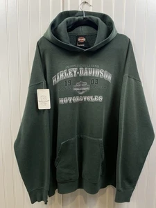 Sudadera con Capucha Harley Davidson De Colección Para Hombre 2XL Verde Cromo Spellout Y2K Años 90 Port Huron - Imagen 1 de 12
