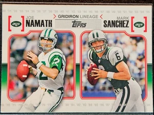 2010 Topps Gridiron Lineage Joe Namath/Mark Sanchez New York Jets #GL-NS - Picture 1 of 2