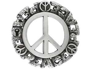 HA1548 Peace Signs Replacement Belt Buckle Fits 1-1/2"(38mm) wide Belt - Picture 1 of 4