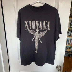 Nirvana Shirt XS In Utero Angel Grau Kurzarm H&M Band Etikett Neu mit Etikett - Bild 1 von 15