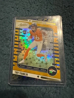 2024 Panini Absolute Troy Franklin Gold Stars RC #178  /25 Broncos - Image 1 of 2