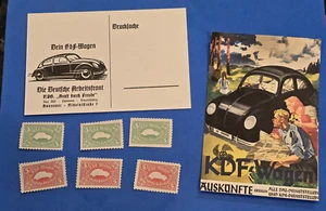 THIRD REICH VW VOLKSWAGEN AUTO CAR AD NAZI German postcard collection w Stamps - Picture 1 of 6