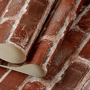 3D Effect Vintage Realistic Red Brick Rustic Stone Textured Wallpaper Home Decor - Picture 1 of 12
