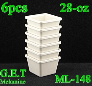 6 Stück GET ML-148-IR Eisenstein 28 Unzen Quadratischer Melamin Topf Salat Bar Behälter - Bild 1 von 3