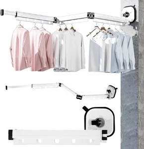 Retractable Clothes Drying Rack with Suction Cup, Reusable Wall-mounted Clothes - Picture 1 of 7