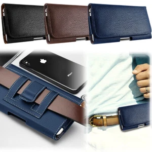 Custodia fondina orizzontale clip da cintura in pelle premium per Apple iPhone - Foto 1 di 51