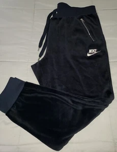 Nike Heritage Velour Velvet Sweatpants Womens Size XXL Joggers Stretch Navy - Picture 1 of 12