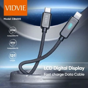 Cargador de cable de carga de datos VIDVIE 6 ft nailon tipo C para iPhone con indicador LED - Imagen 1 de 5