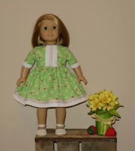 Vestiti per bambola fatti a mano adatti/per 18 pollici Abito verde American Girl ~ "Happy Girl" - Foto 1 di 4