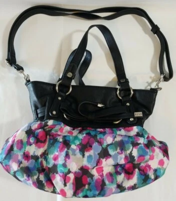 Elle Black Purse Handbag Small Tote Bag Multi Color Good Condition - Image 1 of 4
