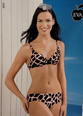 EVA Frauen Damen Bikini  Softschalen Bügel schwarz-beige-rot Cup C Gr. 44 - Bild 1 von 4