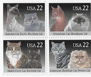 US Cats 22c Stamp Block of 4 Scott #2372-2375 - Picture 1 of 1