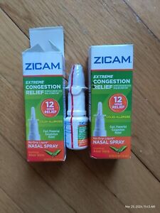 2 Zicam Extreme Congestion Relief No-Drip Liquid Nasal Spray Non Drowsy Sealed 