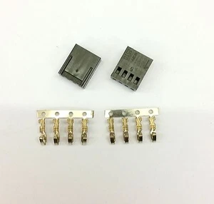 PK OF 2 - FEMALE 4 PIN FAN POWER CONNECTOR - BLACK INC PINS - Picture 1 of 5