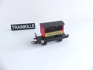 VB MAQUETTE HO WAGON PLAT A ESSIEUX CAGE PINDER + ZEBRE 3 RAILS - Imagen 1 de 5