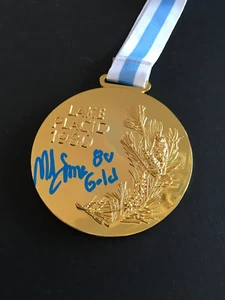 MIKE ERUZIONE AUTOGRAPHED 1980 OLYMPIC GOLD MEDAL "80 GOLD" INSCR.J.S.A. - Picture 1 of 12