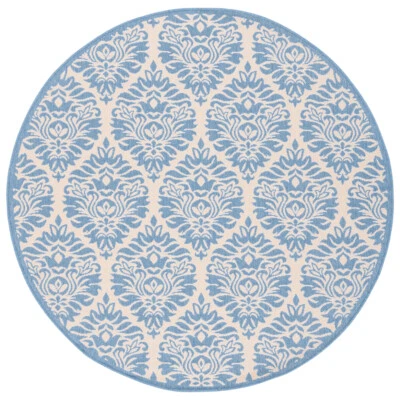 SAFAVIEH Indoor Outdoor BHS135N Beach House Cream / Blue Rug - Image 1 of 4