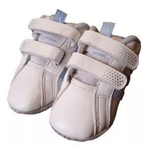 Adidas Baby Crib Shoes Blue White 3 Stripes Soft Sole Sneakers Unisex Size 2K - Picture 1 of 8