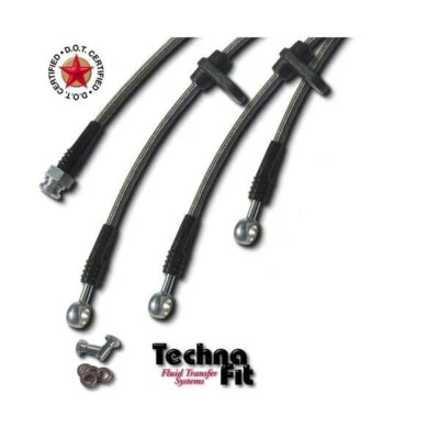 Kit de 4 traseros Techna-Fit línea de freno trenzado de acero inoxidable para Honda Odyssey 05-10 Foto 1 de 3