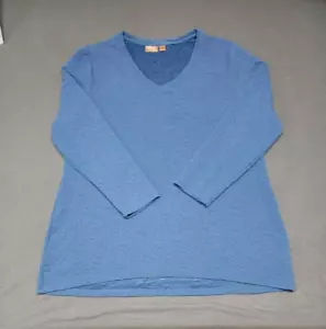 NORTHCREST ~ Top Pullover Top elástico manga larga texturizado azul para mujer talla 2X - Imagen 1 de 7