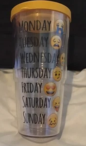 Tervis Insulated 24oz Emoji Days Of The Week Tumbler Yellow Lid - Picture 1 of 7