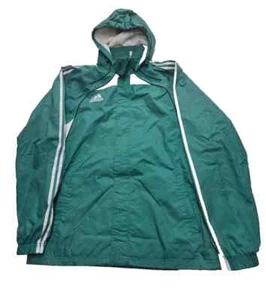 Vintage Adidas Jacket Hooded Men's Green Windbreaker Size 44/46 - Picture 1 of 15