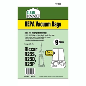 Clean Obsessed H-10 HEPA Bags 9-Pack for Riccar R25S R25D R25P - Picture 1 of 1