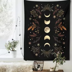 Moon Phase Tapestry Bohemian Floral Wall Hanging Aesthetic Tapestry Living Room - Picture 1 of 6