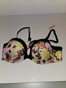NEU mit Etikett Victoria Secret 34B Biofit Demi Uplift Blumen-BH schwarz pink 58 $  - Bild 1 von 6