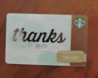 STARBUCKS CANADA THANKS SO MUCH GIFT CARD 6103. NO VALUE COLLECTORS ITEM