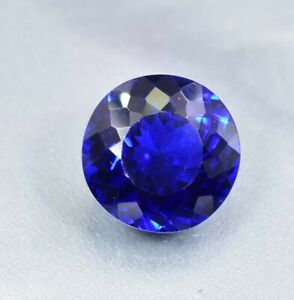 11.90 Ct Natural DARK Royal Blue Tanzanite Round Cut Gemstone GIT Certified