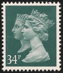 Gran Bretaña #MH197 VF MNH - 1990 34p Reina Victoria e Isabel II / Máquina - Imagen 1 de 1