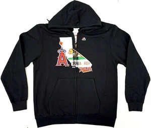 MAJESTIC ANGELS Full Zip Hoodie Sweatshirt MLB California Men's LARGE NWT - Picture 1 of 2