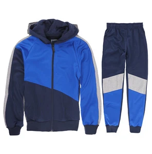 Boy's Casual Striped Jogging Kids Hooded Active Toddler Running Tracksuit Set - Picture 1 of 21