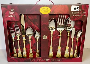 Beautiful! Old Country Roses Royal Albert Flatware Service 65 Piece Set NIB - Picture 1 of 19