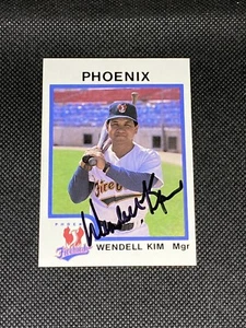 Wendell Kim Phoenix Firebirds Manager signiertes Auto 1987 ProCards Karte #100 ~ COA - Bild 1 von 3