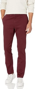 Goodthreads Men's Skinny-Fit Washed Comfort Stretch Chino Pant Burgund 35W x 32L - Picture 1 of 5