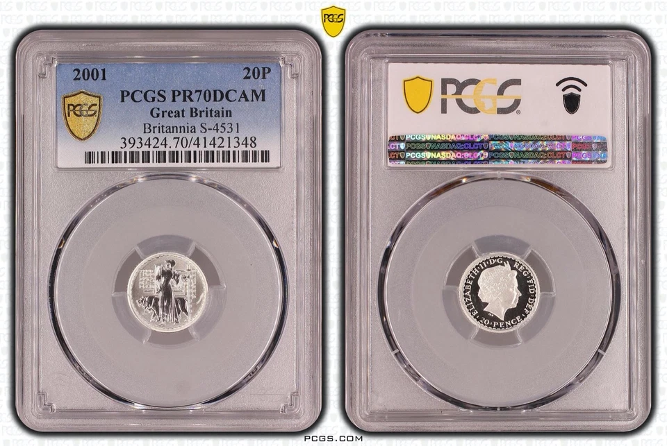 2001 Britannia Silver Proof 20p PCGS PR70 Great Britain - Image 1 of 4