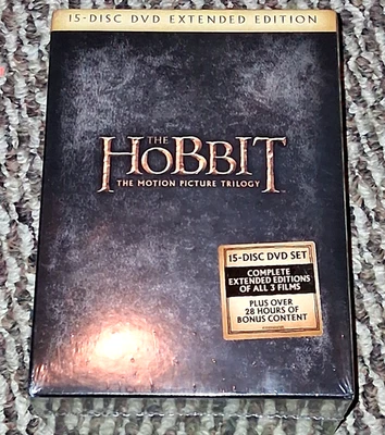 The Hobbit Trilogy Extended Edition Box Set 15 Disc DVD 3 Movie iSET SEALED NEW - Image 1 of 4