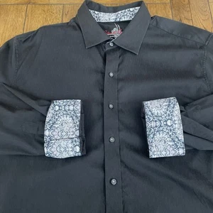 Robert Graham Oberhemd Herren 3XL schwarz Flip Manschette Paisley Knopfleiste Langarm - Bild 1 von 12