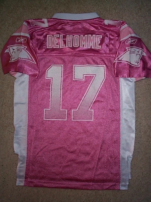 Camiseta ROSA Carolina Panthers JAKE DELHOMME NFL Juvenil *NIÑAS* (L-GRANDE-14) Foto 1 de 2